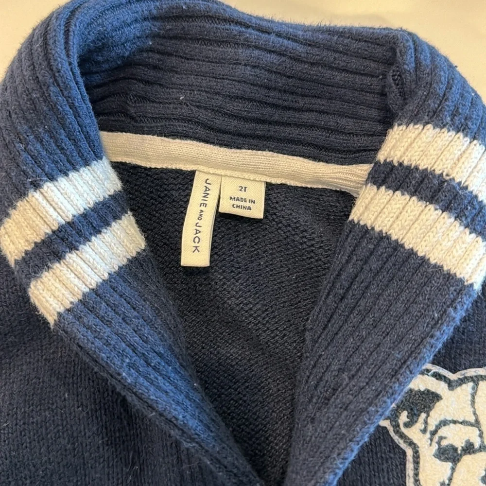 Janie and Jack Bulldog Button Up Sweater Size 2T - Picture 2 of 4